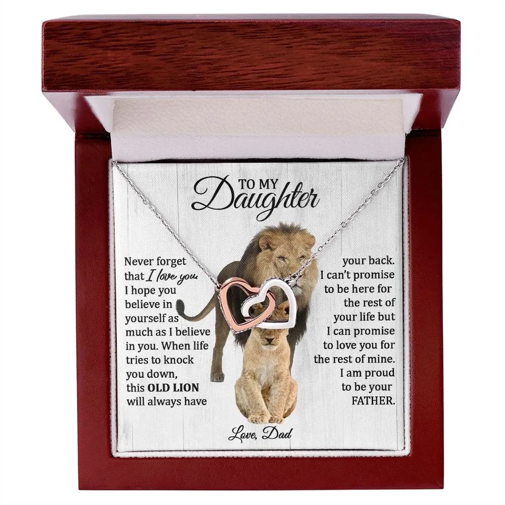 Daughter Connected Hearts (Love Dad) This Old Lion Poem, Custom Gift