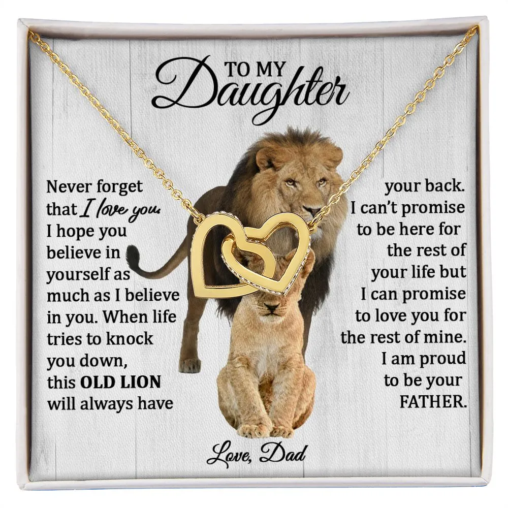 Daughter Connected Hearts (Love Dad) This Old Lion Poem, Custom Gift