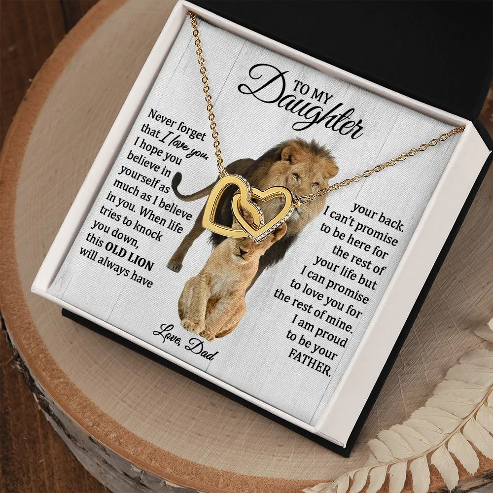 Daughter Connected Hearts (Love Dad) This Old Lion Poem, Custom Gift