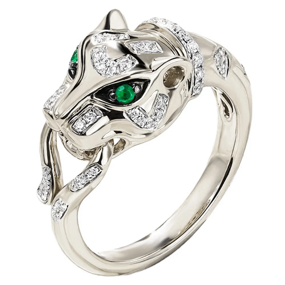 Diamond and Emerald Panther Ring