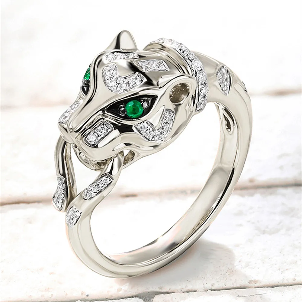 Diamond and Emerald Panther Ring