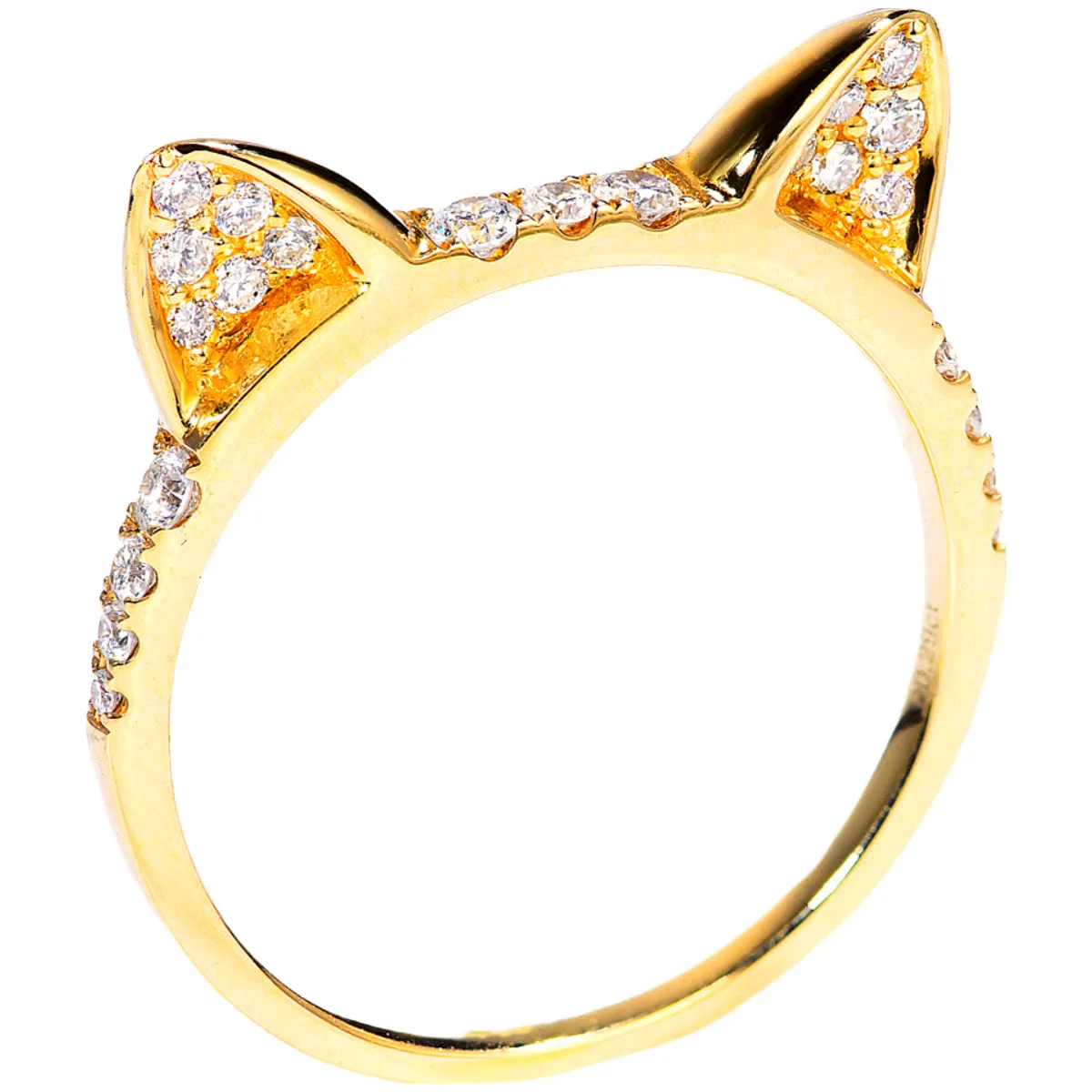 Diamond Cat Ears Lovely Kitty Ring