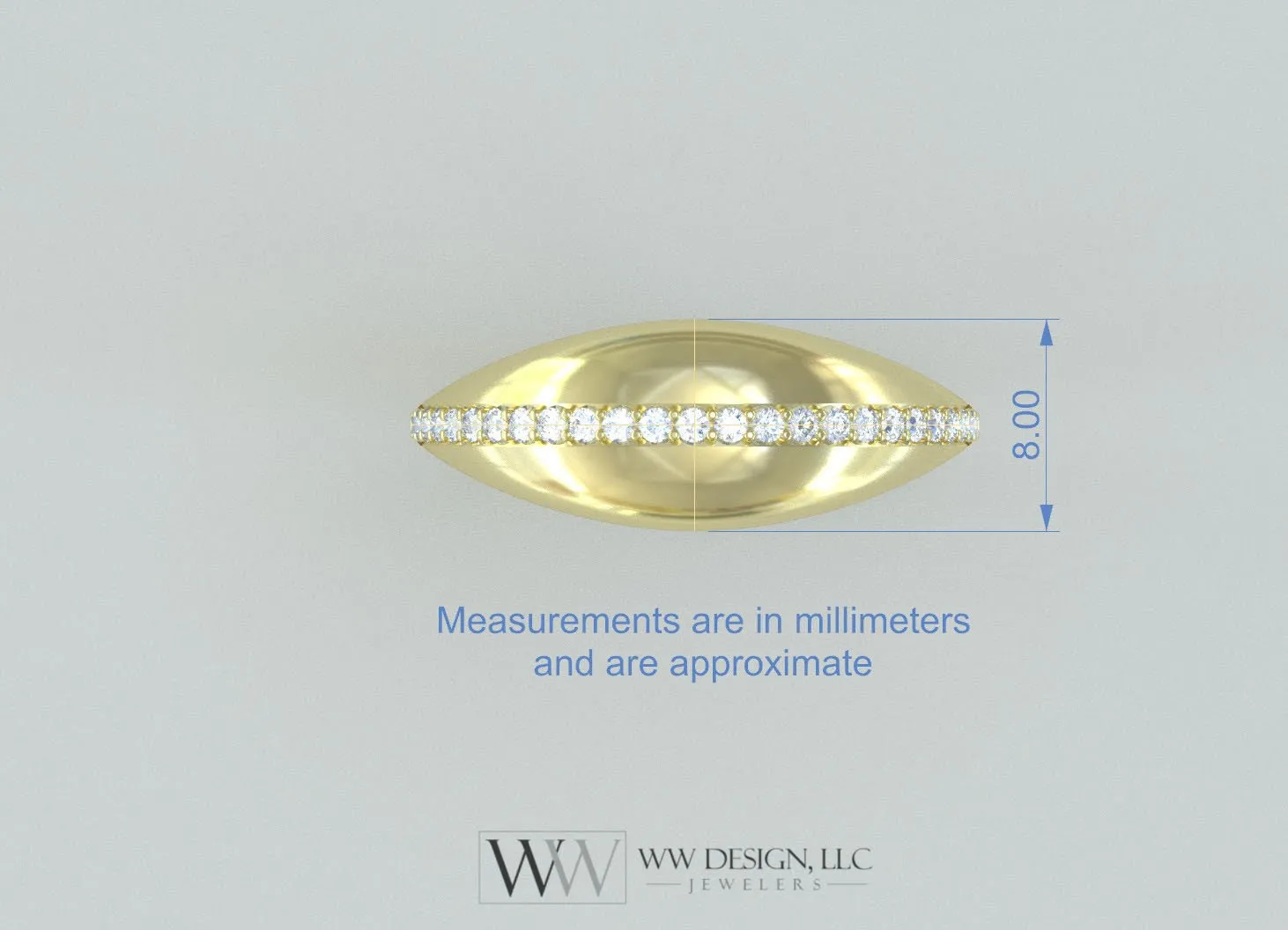 Diamond Dome Ring 0.25ctw UNTREATED VS F Genuine Diamonds - 10k, 14k, 18k, 22k Gold (Yellow, White, Rose), Palladium, Platinum, or Sterling Silver