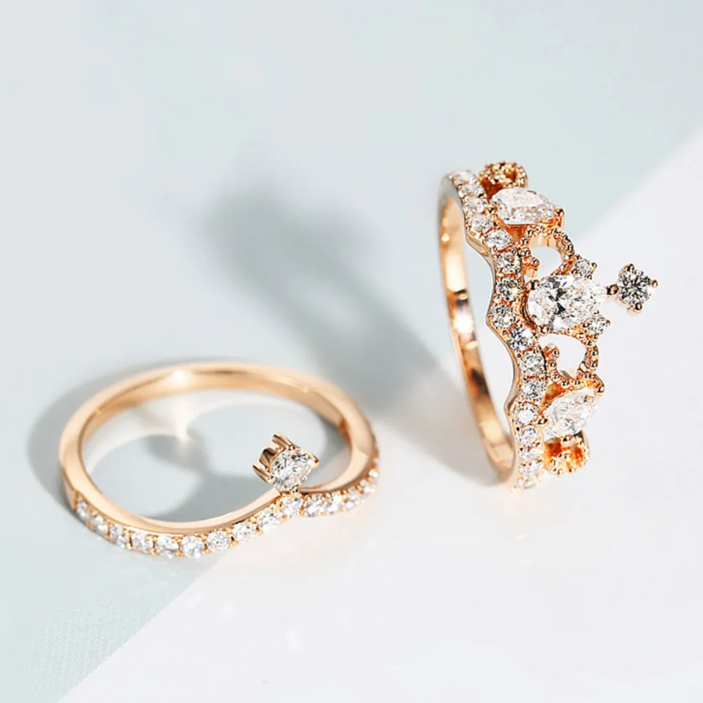 Diamond Tiara 2 Piece Bridal Ring Set