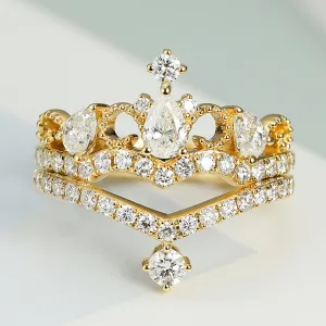 Diamond Tiara 2 Piece Bridal Ring Set