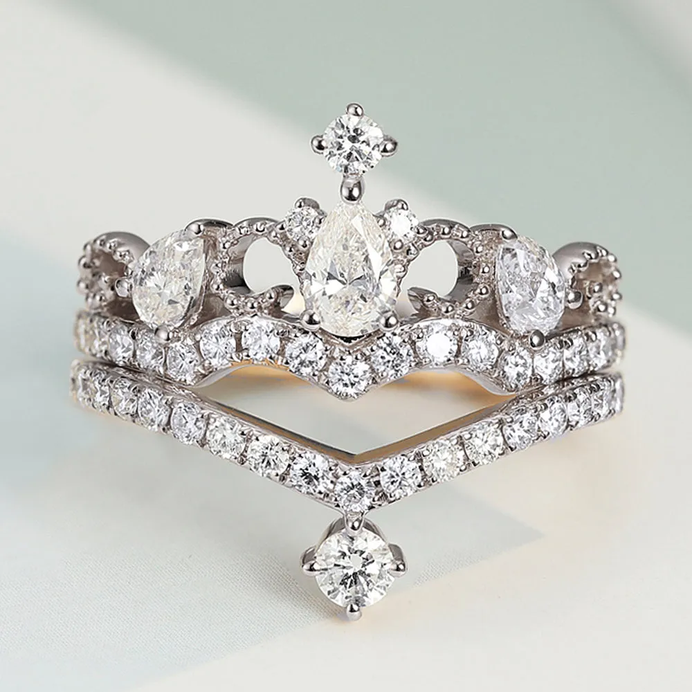 Diamond Tiara 2 Piece Bridal Ring Set