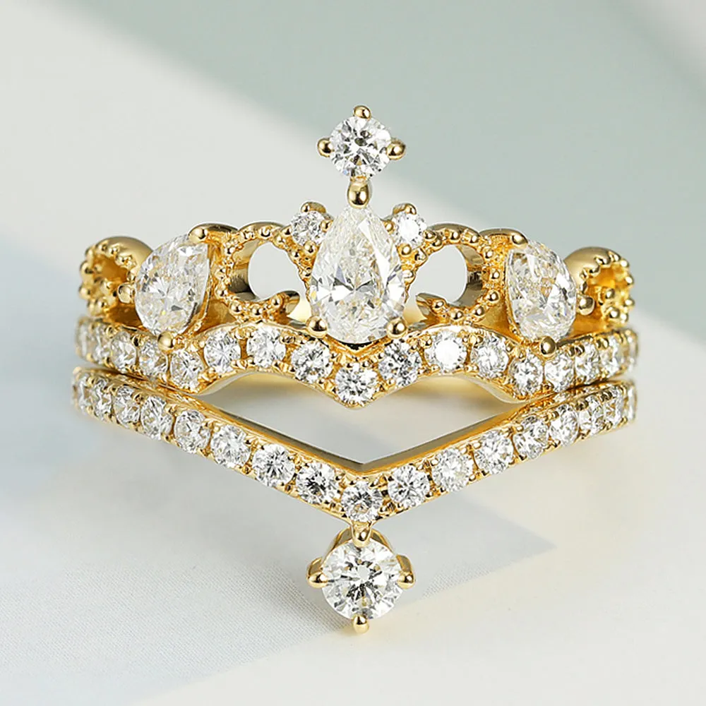 Diamond Tiara 2 Piece Bridal Ring Set