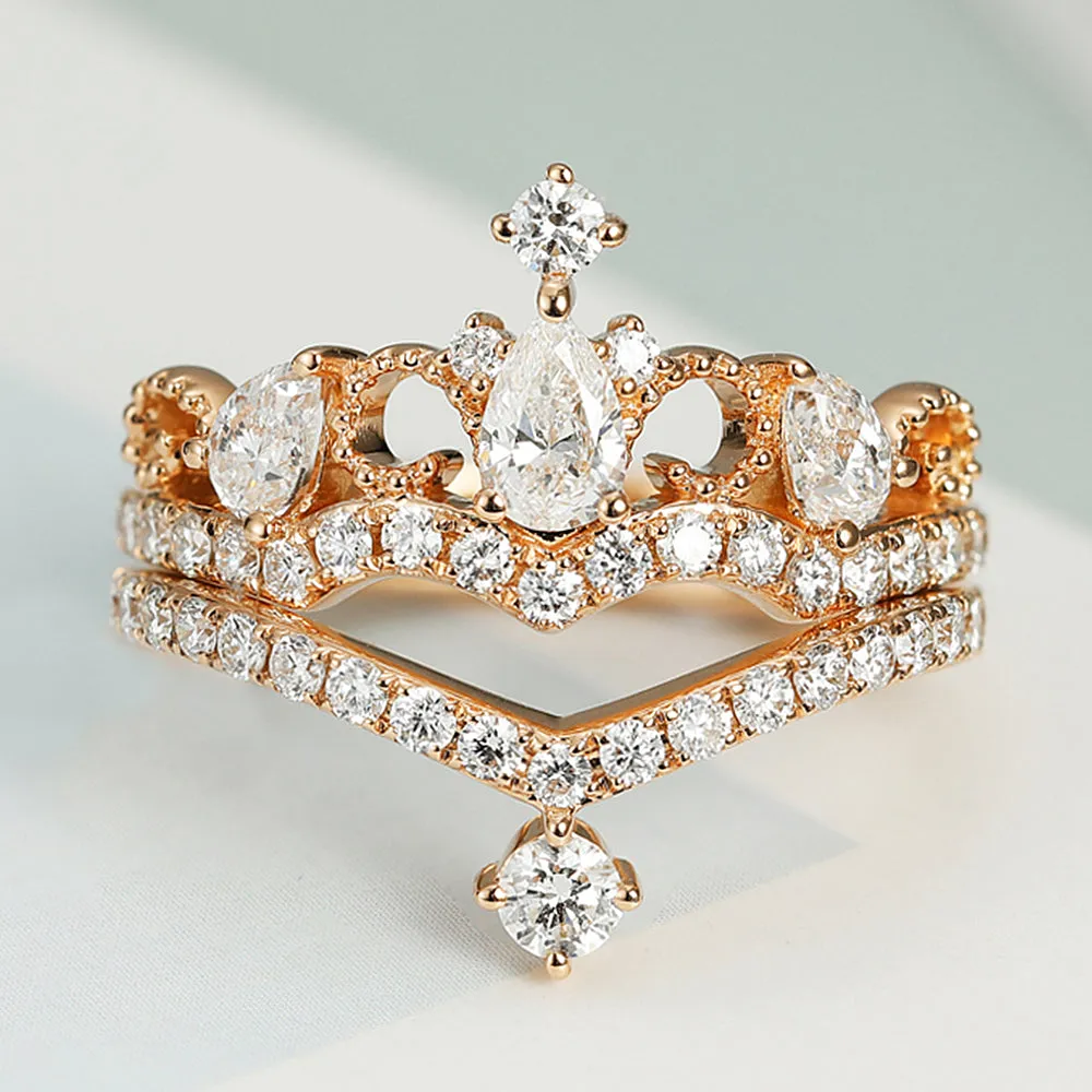 Diamond Tiara 2 Piece Bridal Ring Set