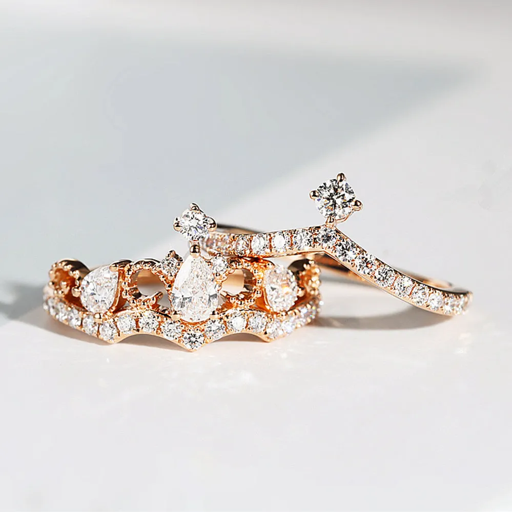 Diamond Tiara 2 Piece Bridal Ring Set