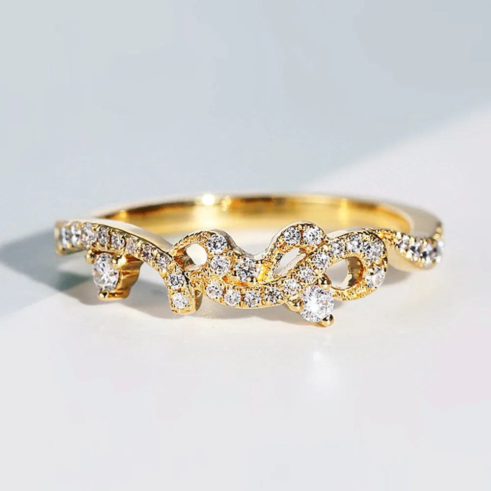 Diamond Tiara Crown Shape 2 Piece Bridal Ring Set