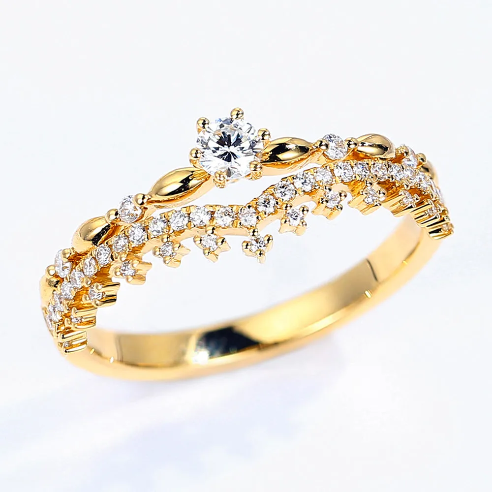 Diamond Tiara Shape Wedding Ring