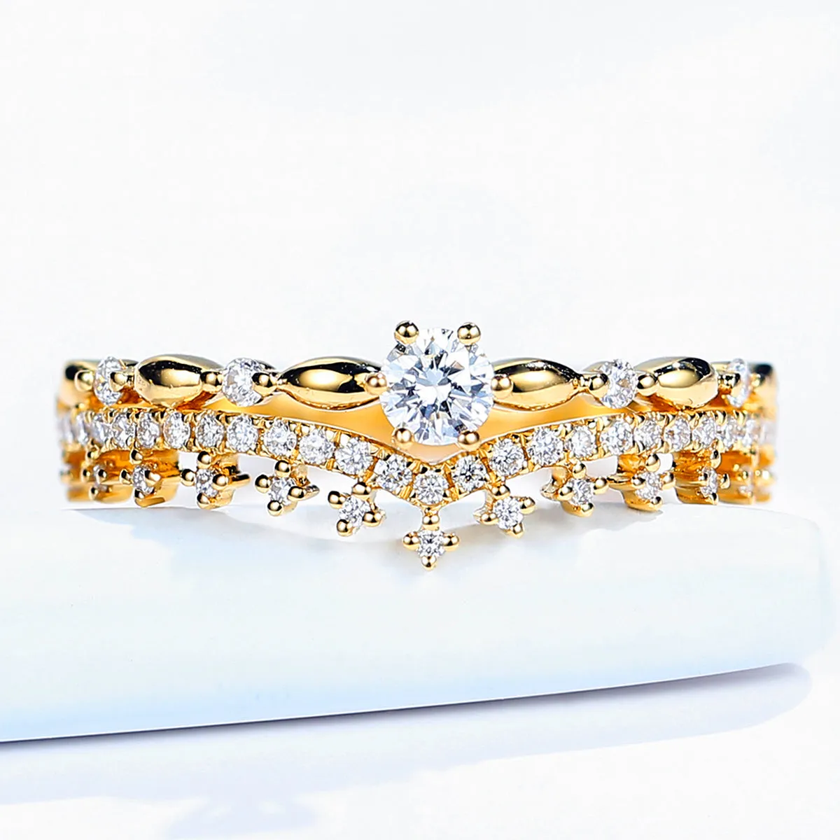 Diamond Tiara Shape Wedding Ring