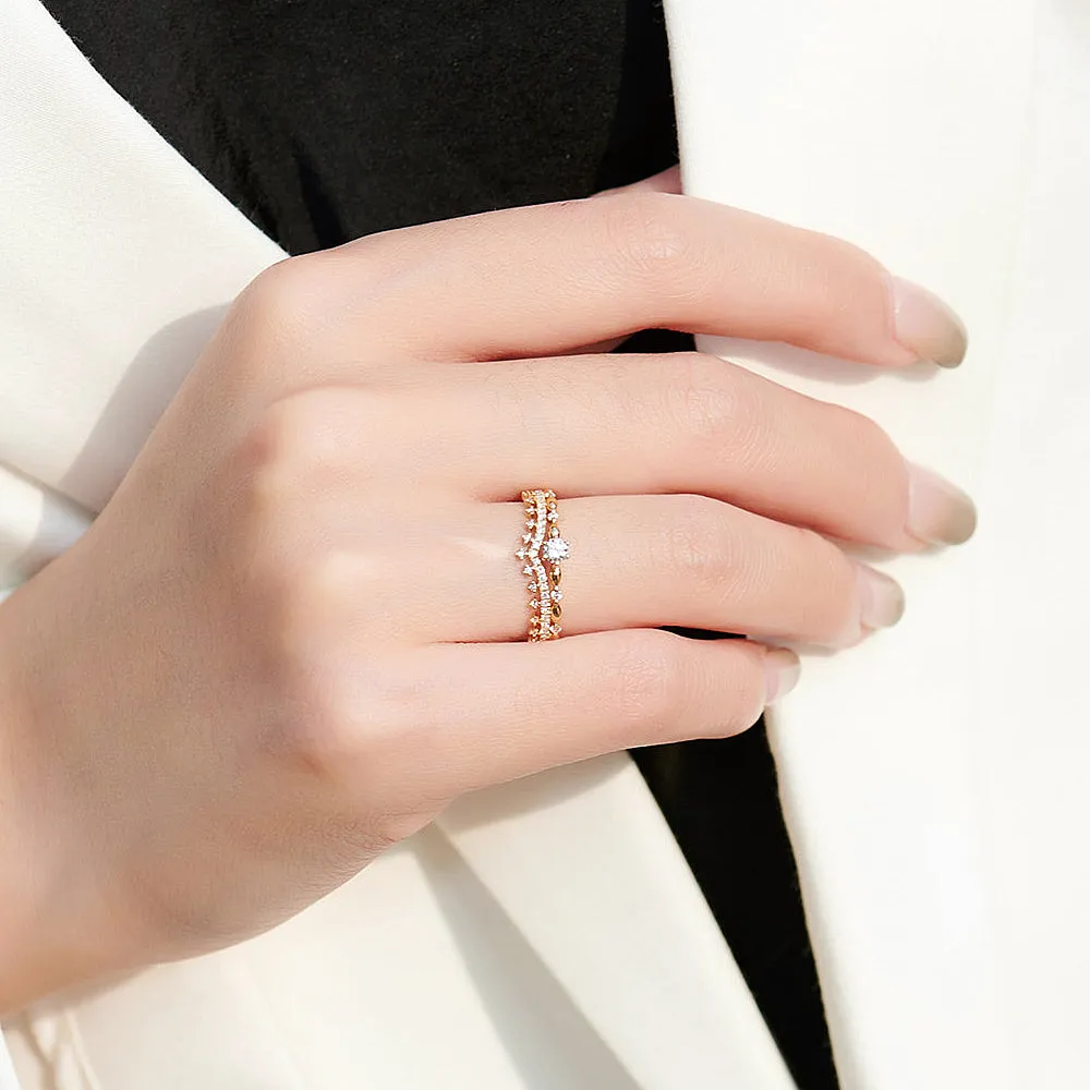 Diamond Tiara Shape Wedding Ring