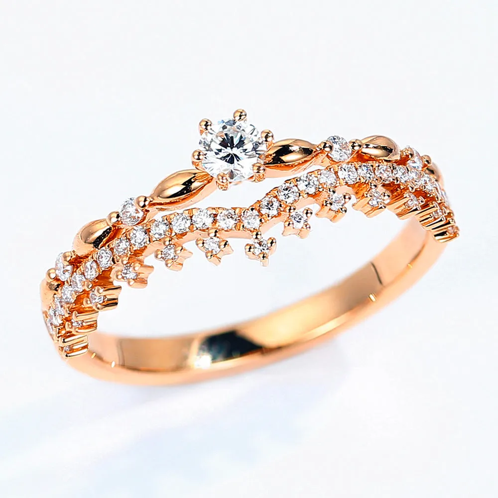 Diamond Tiara Shape Wedding Ring