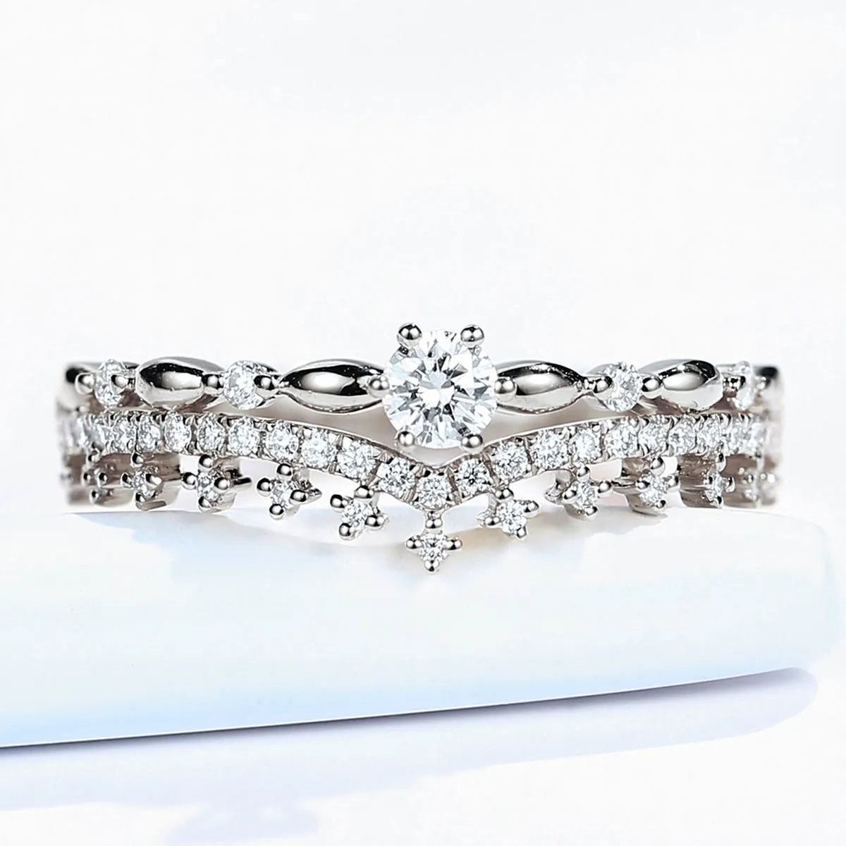 Diamond Tiara Shape Wedding Ring