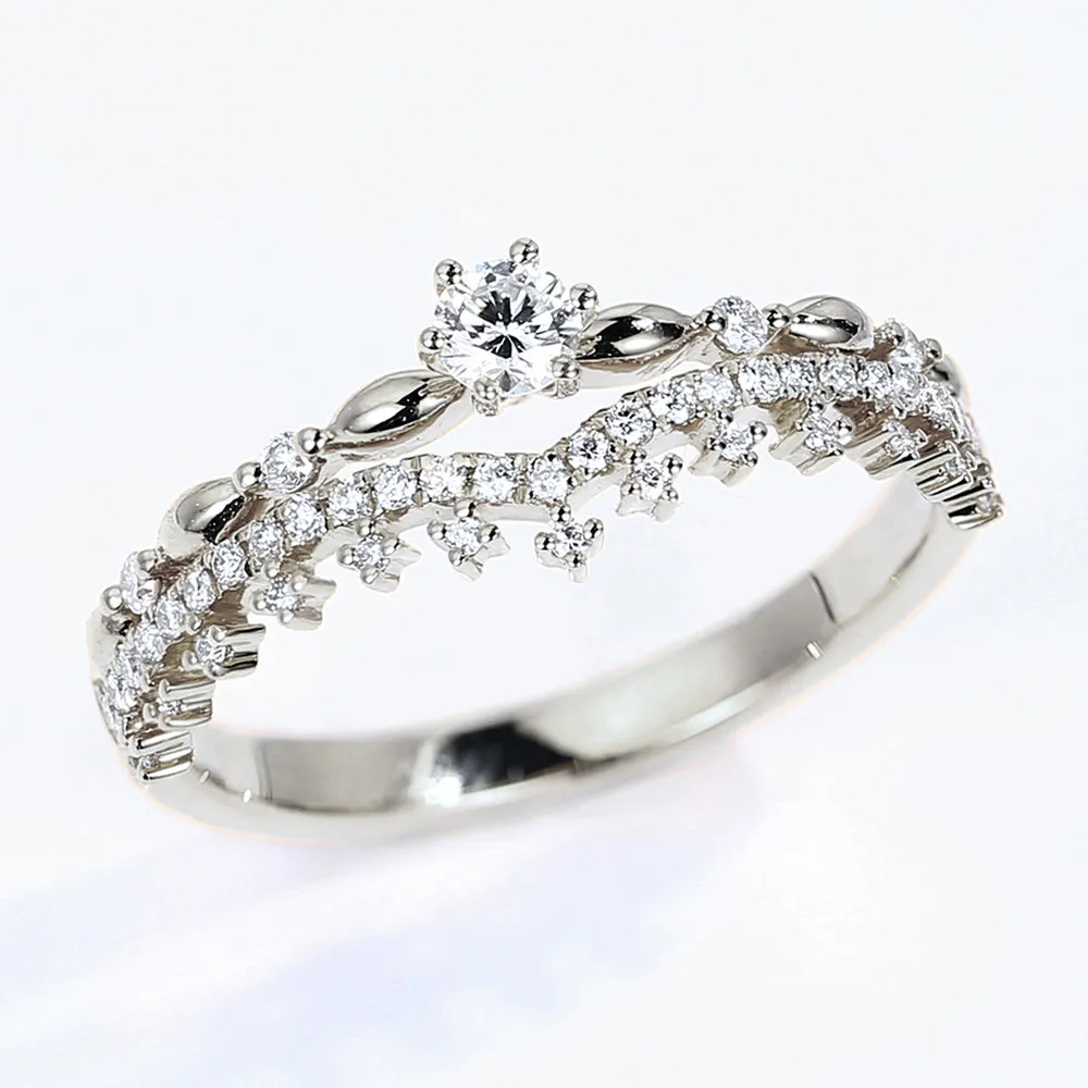 Diamond Tiara Shape Wedding Ring