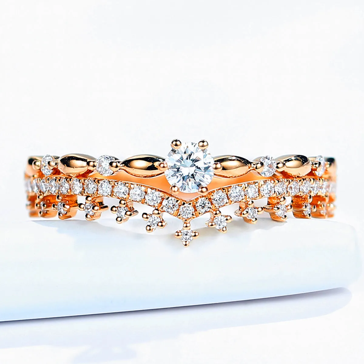 Diamond Tiara Shape Wedding Ring