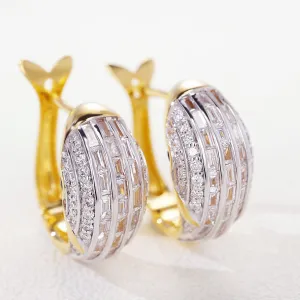Diamond Whale Hoop Earrings