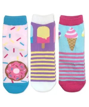 Donut Popsicle Ice Cream Pattern Crew Socks 1 Pair