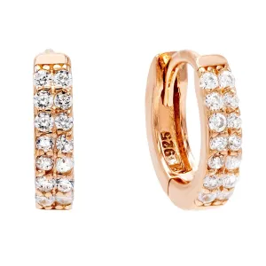 Double Row Pavé Huggie Earring