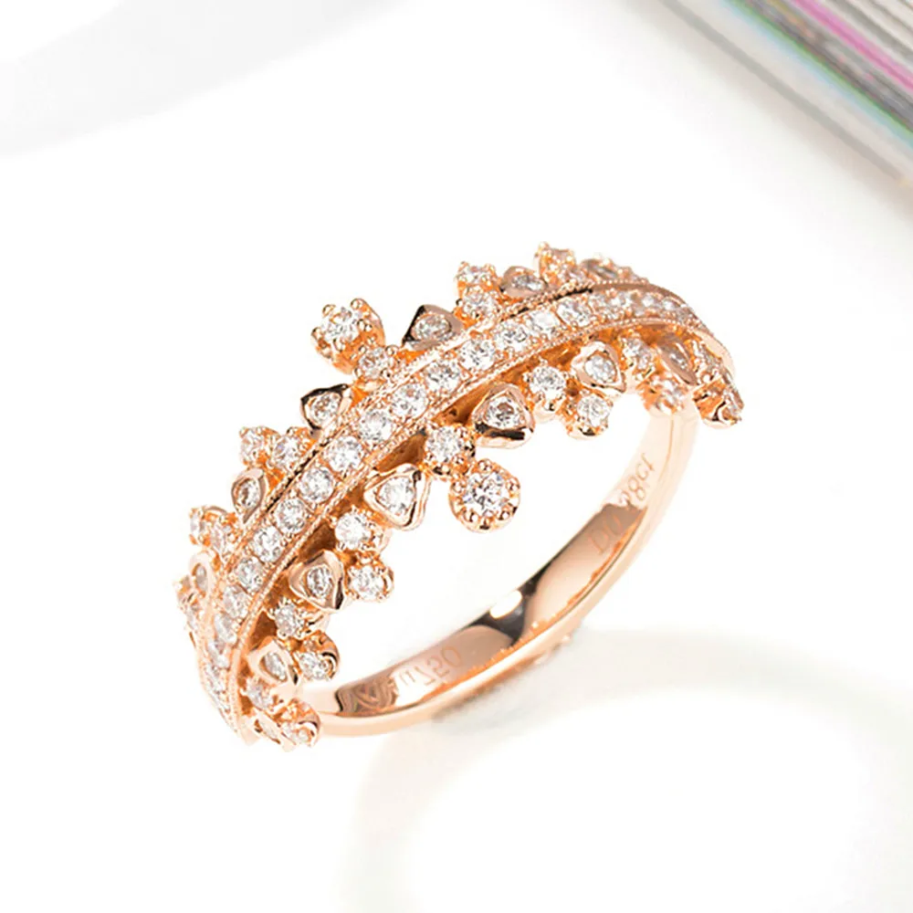 Double Side Tiara Crown Diamond Ring