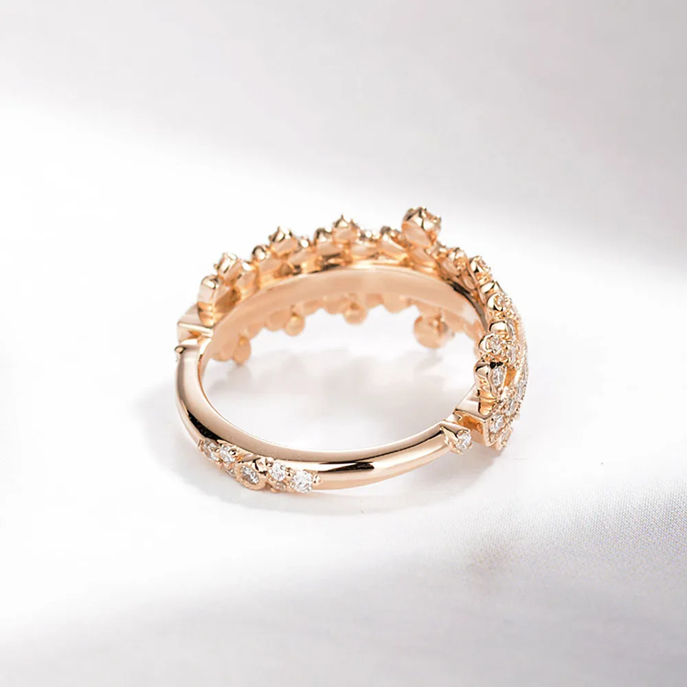 Double Side Tiara Crown Diamond Ring