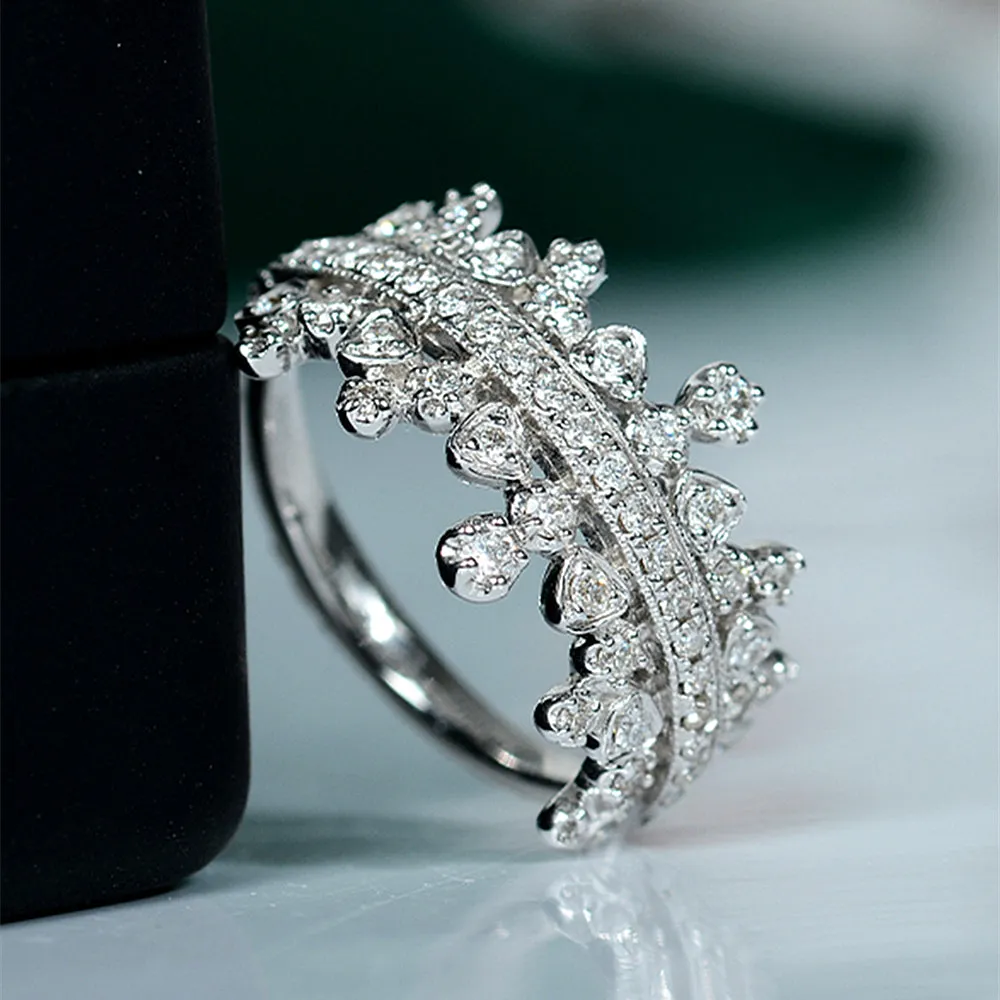 Double Side Tiara Crown Diamond Ring