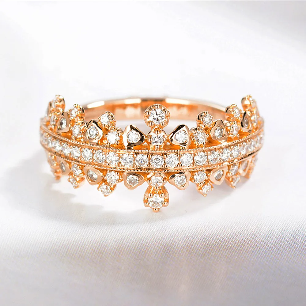 Double Side Tiara Crown Diamond Ring