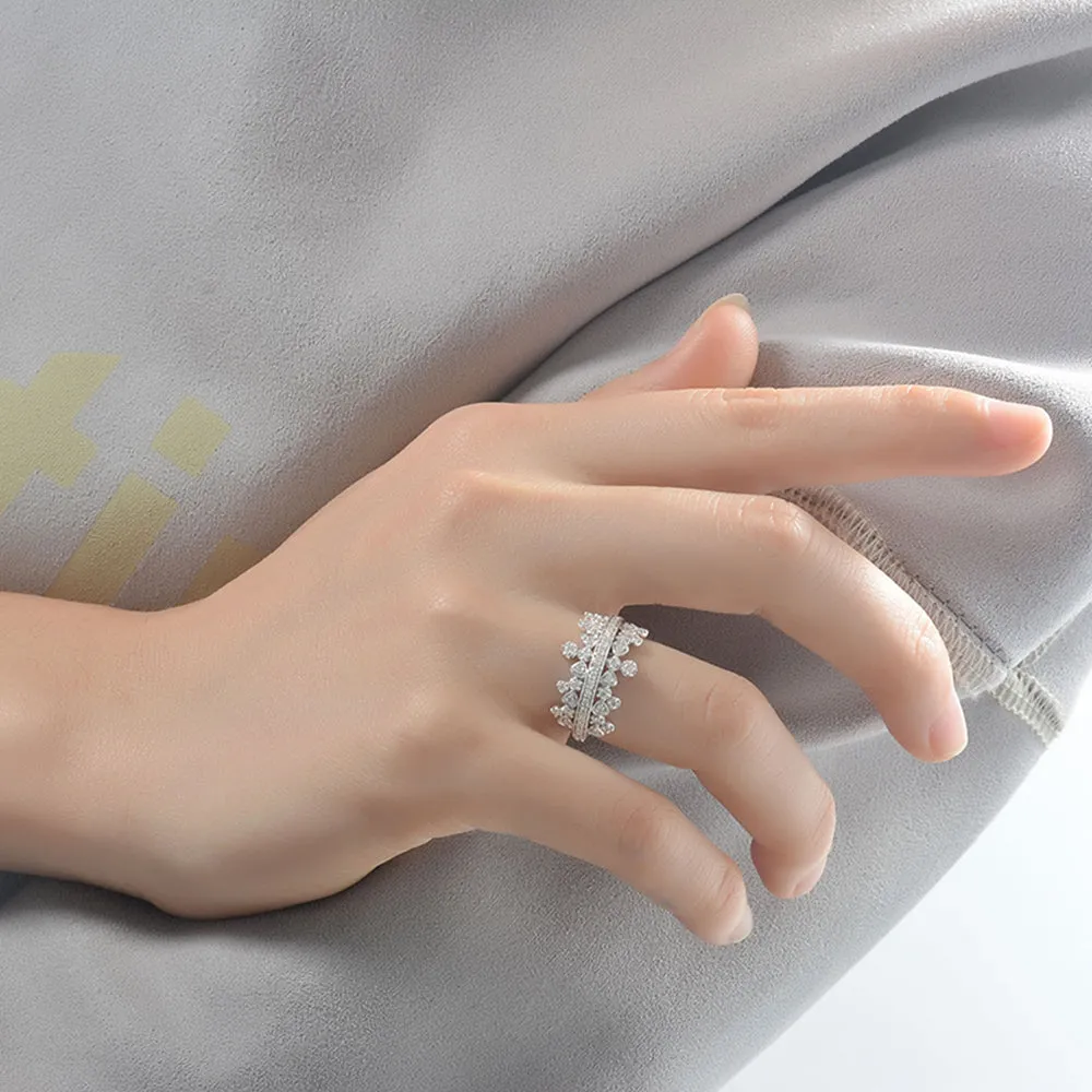 Double Side Tiara Crown Diamond Ring