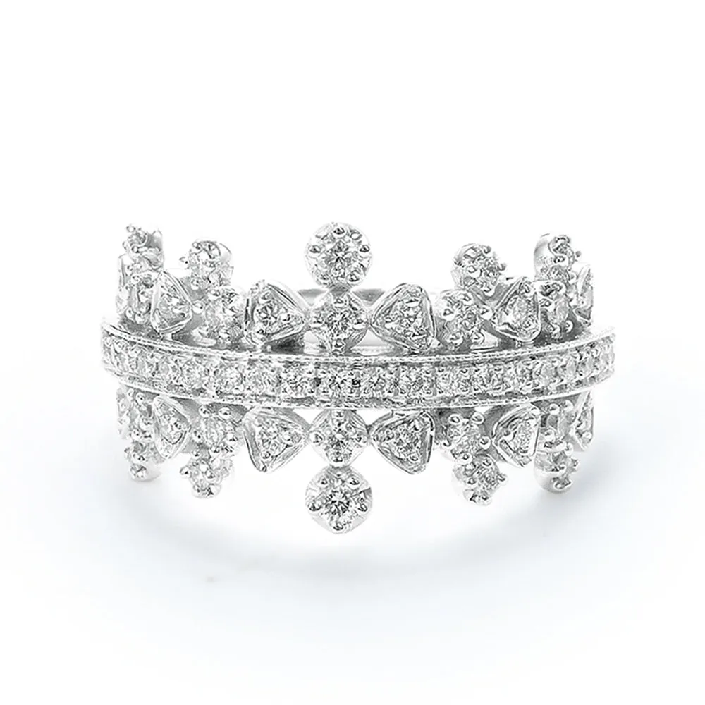 Double Side Tiara Crown Diamond Ring
