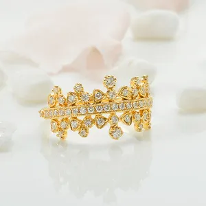 Double Side Tiara Crown Diamond Ring