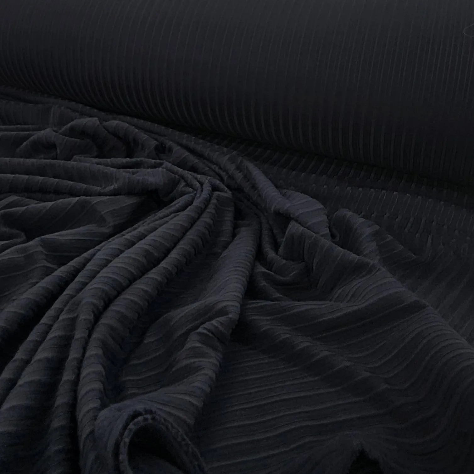 Dty Brushed 4X2 Rib Fabric 150 cm Black