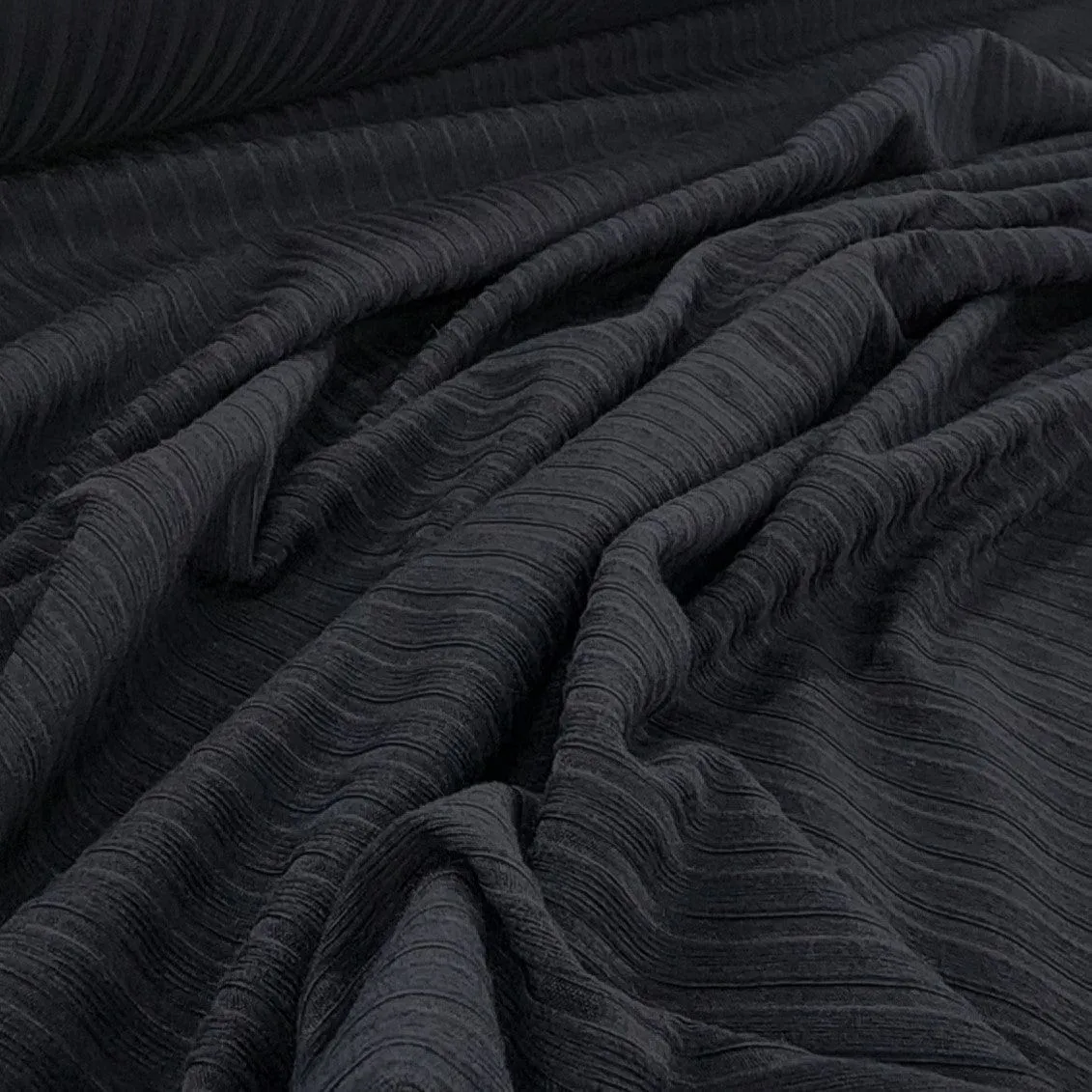 Dty Brushed 4X2 Rib Fabric 150 cm Black