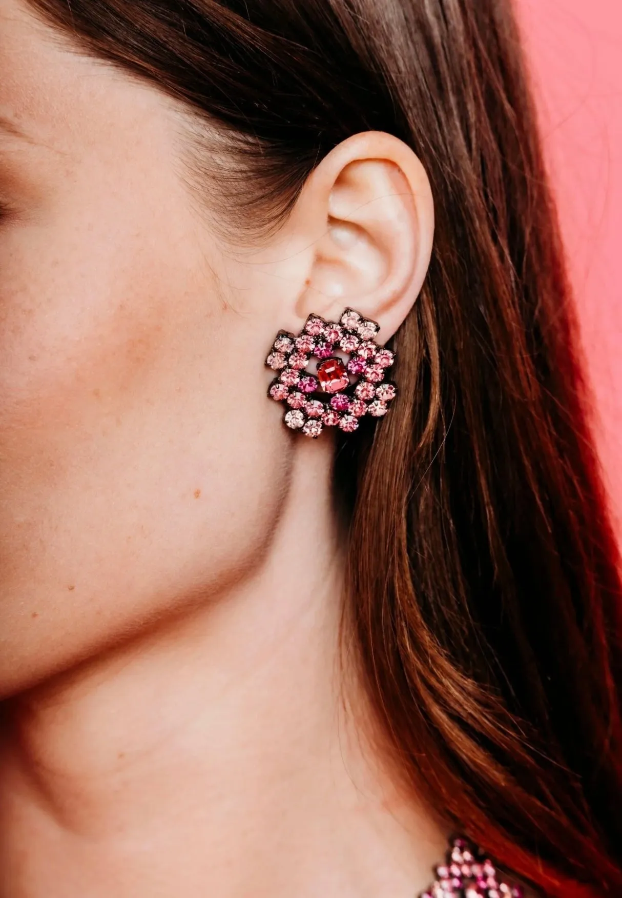 Elizabeth Cole - Lindsey Earrings - Pink
