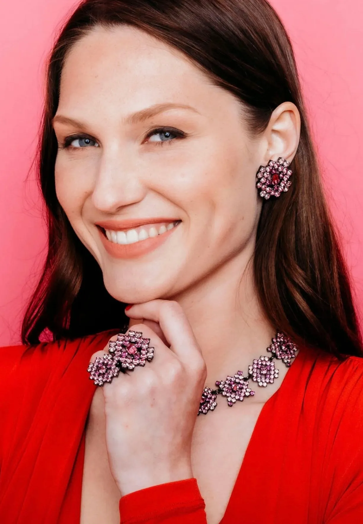 Elizabeth Cole - Lindsey Earrings - Pink