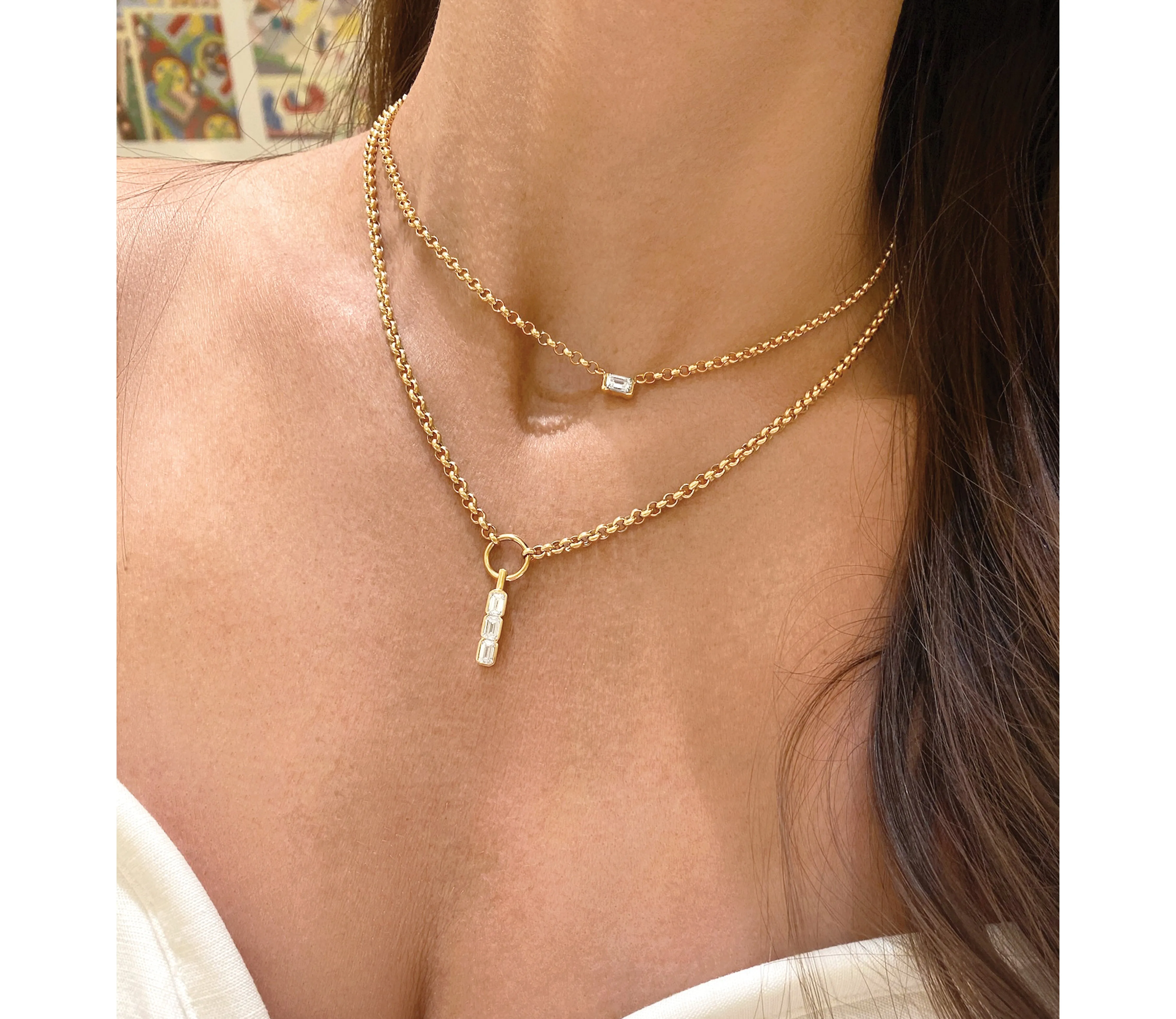 Emerald Cut Cuddle Necklace