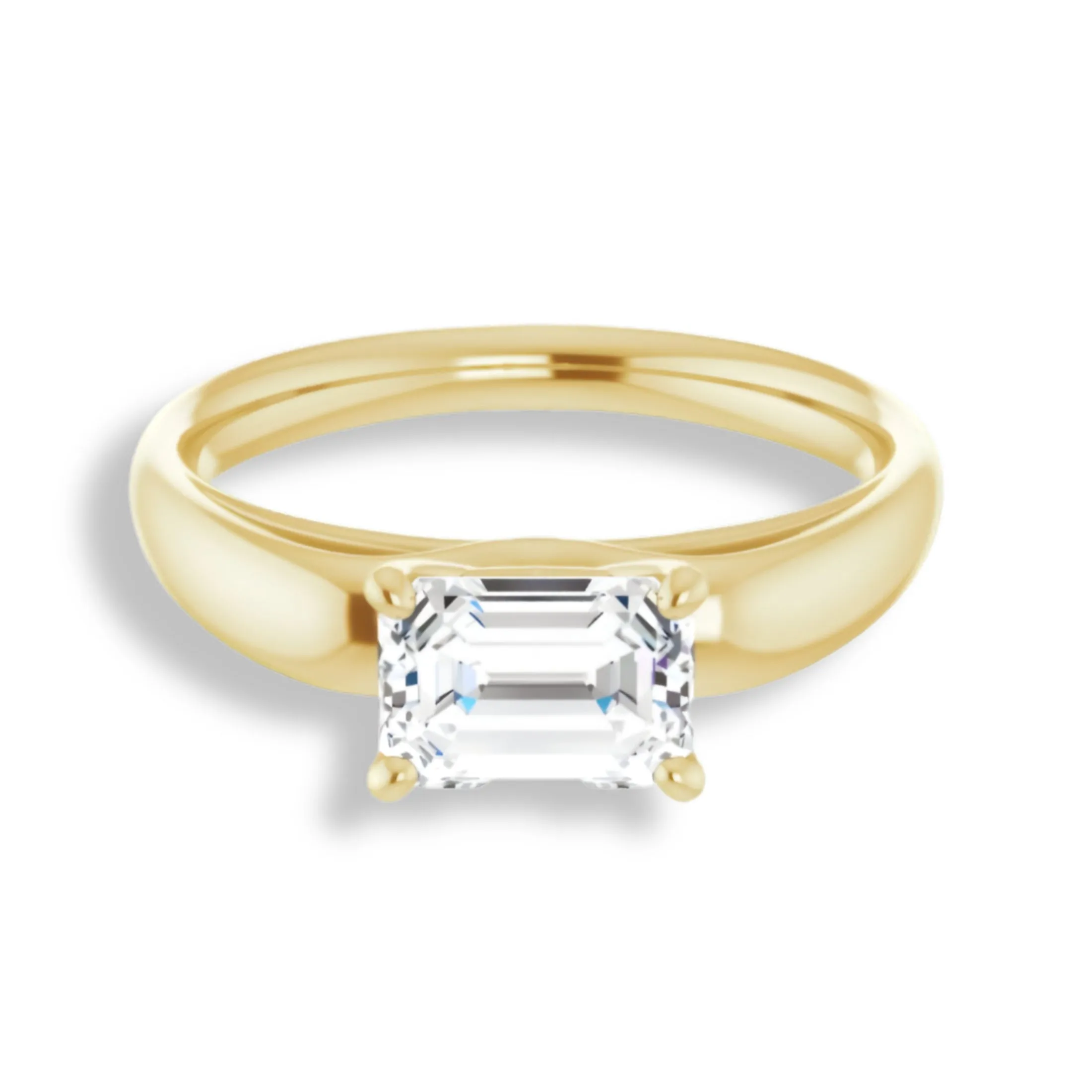 Emerald Cut Diamond Solitaire Engagement Ring