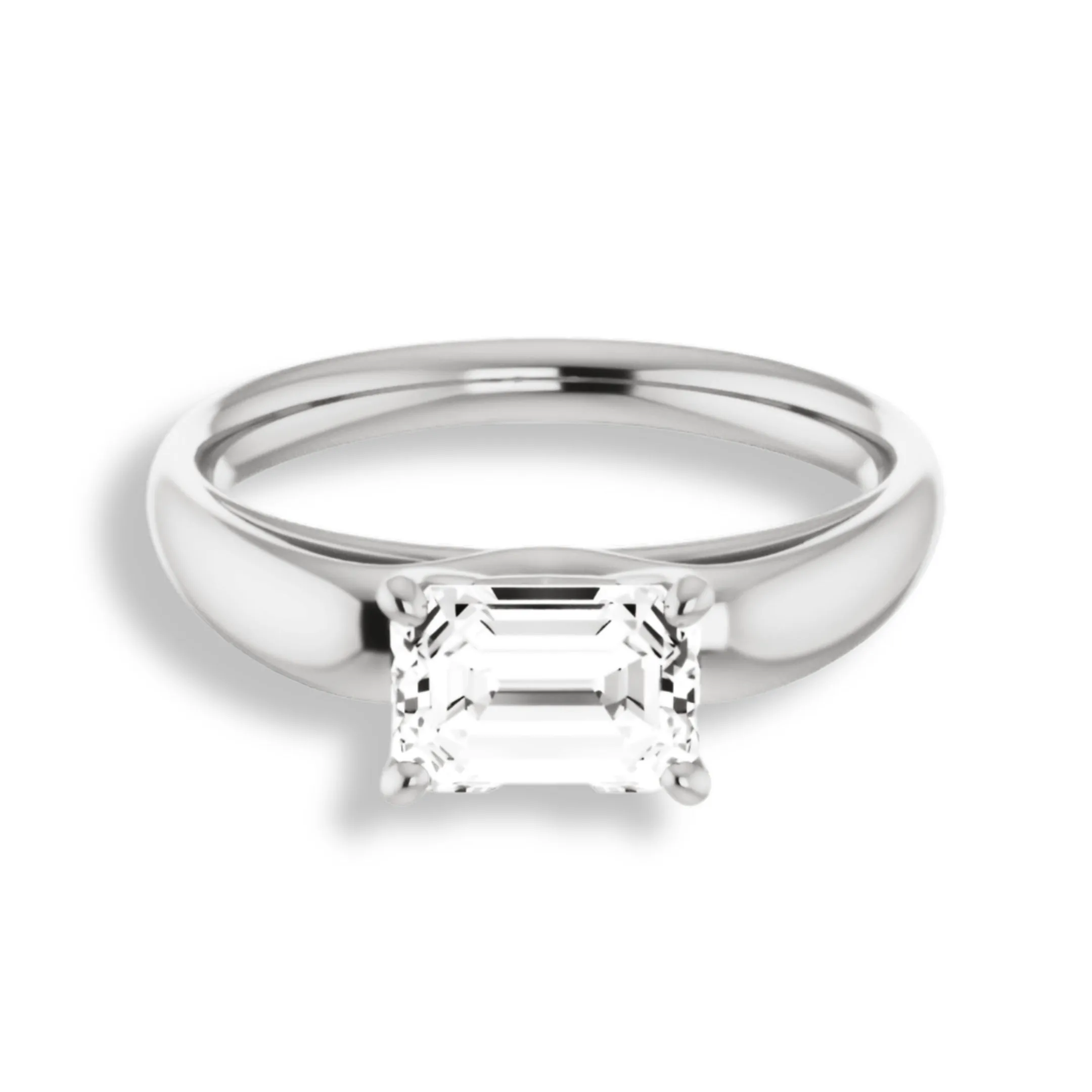 Emerald Cut Diamond Solitaire Engagement Ring
