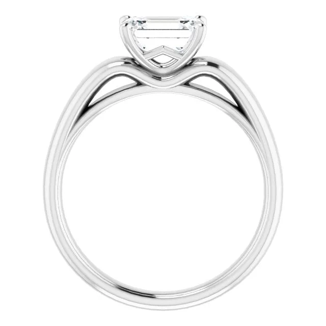 Emerald Cut Diamond Solitaire Engagement Ring