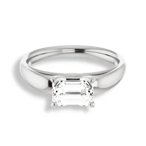 Emerald Cut Diamond Solitaire Engagement Ring
