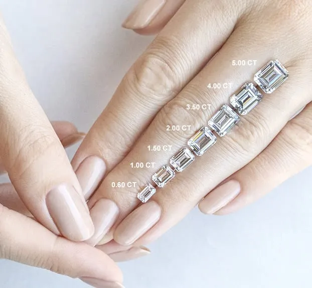 Emerald Cut Moissanite Ring, Hidden Halo