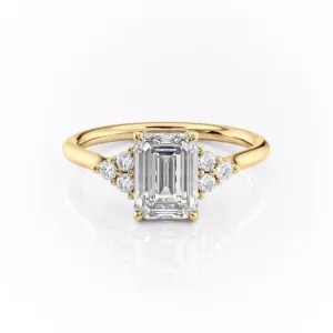 Emerald Cut Moissanite With Side Stones