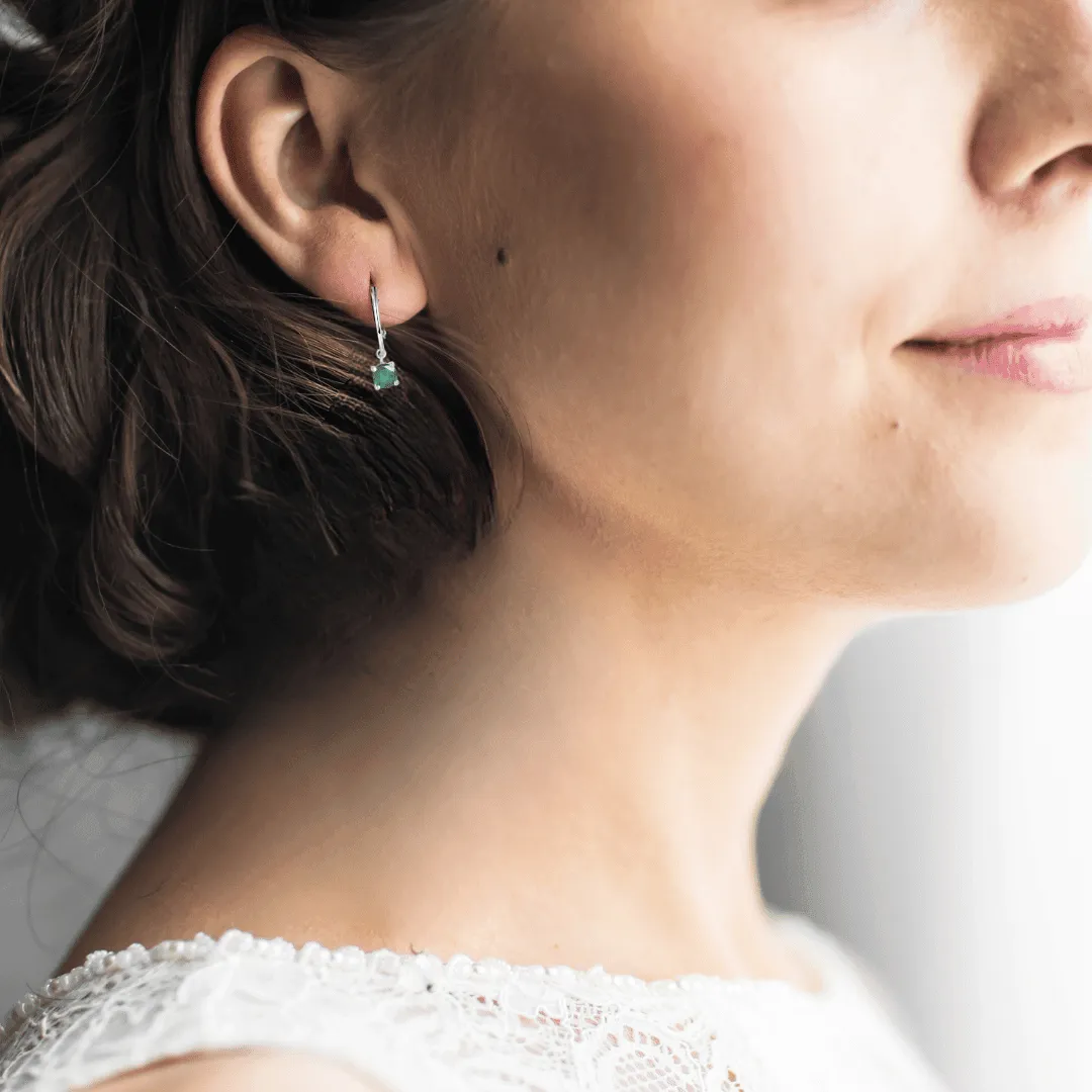 Emerald Open Hoop Earrings