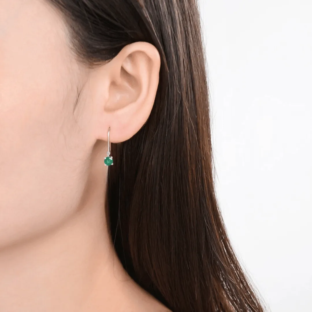 Emerald Open Hoop Earrings