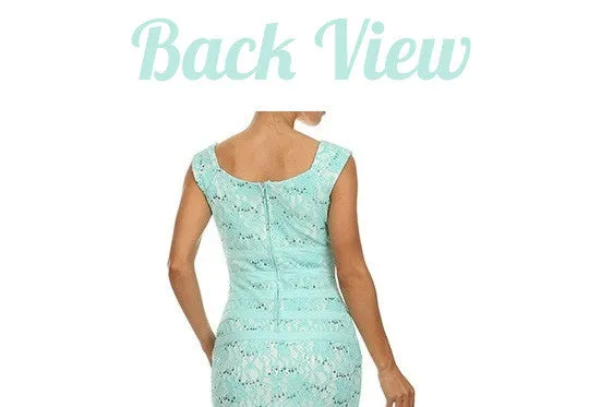 Eureka 2052 Two Tone Overlay Short Lace Dress Wide Strap