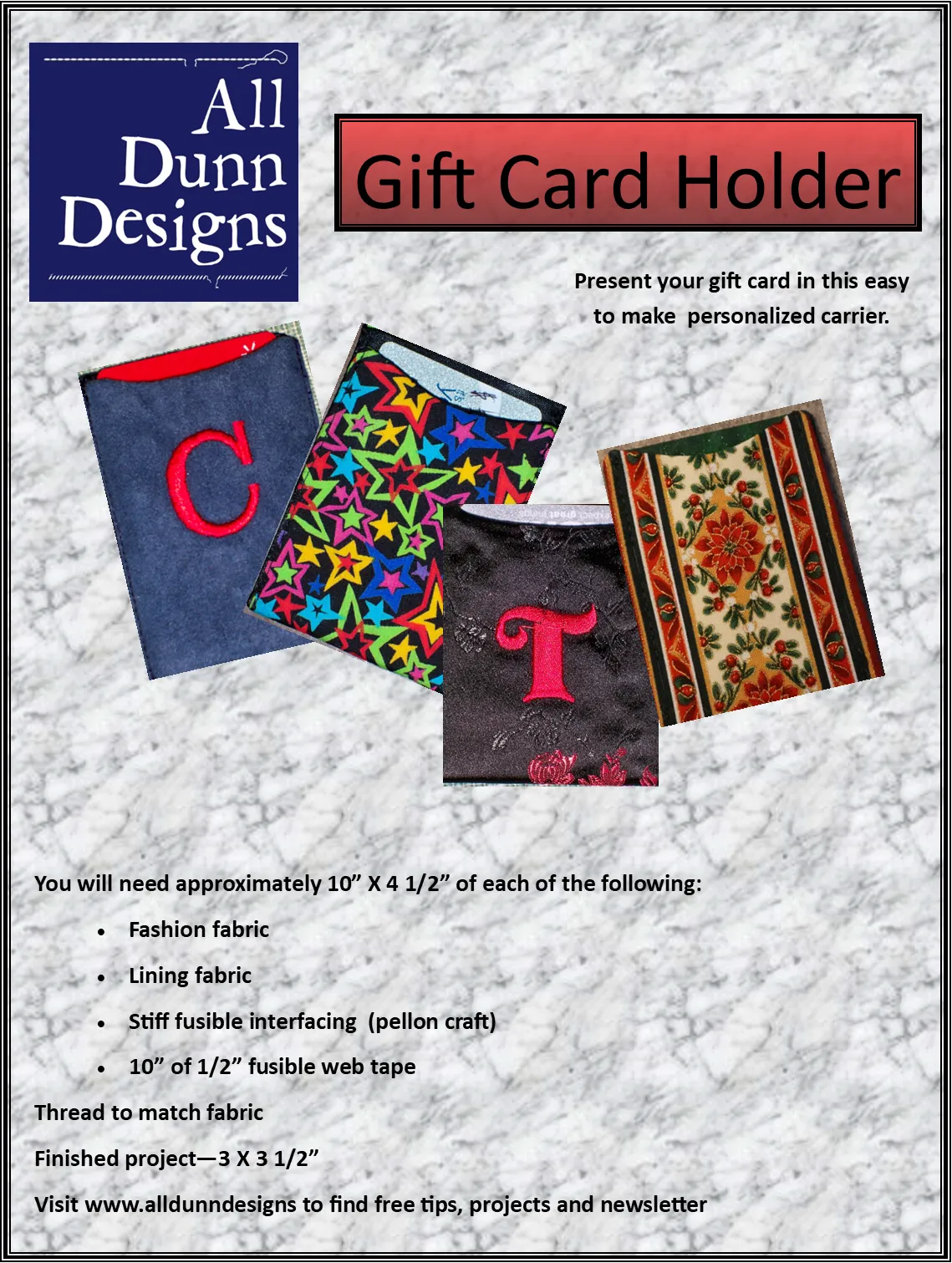 Fabric Gift Card Holder