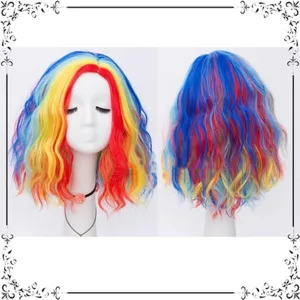 Fashion colorful short curly wig yc23215
