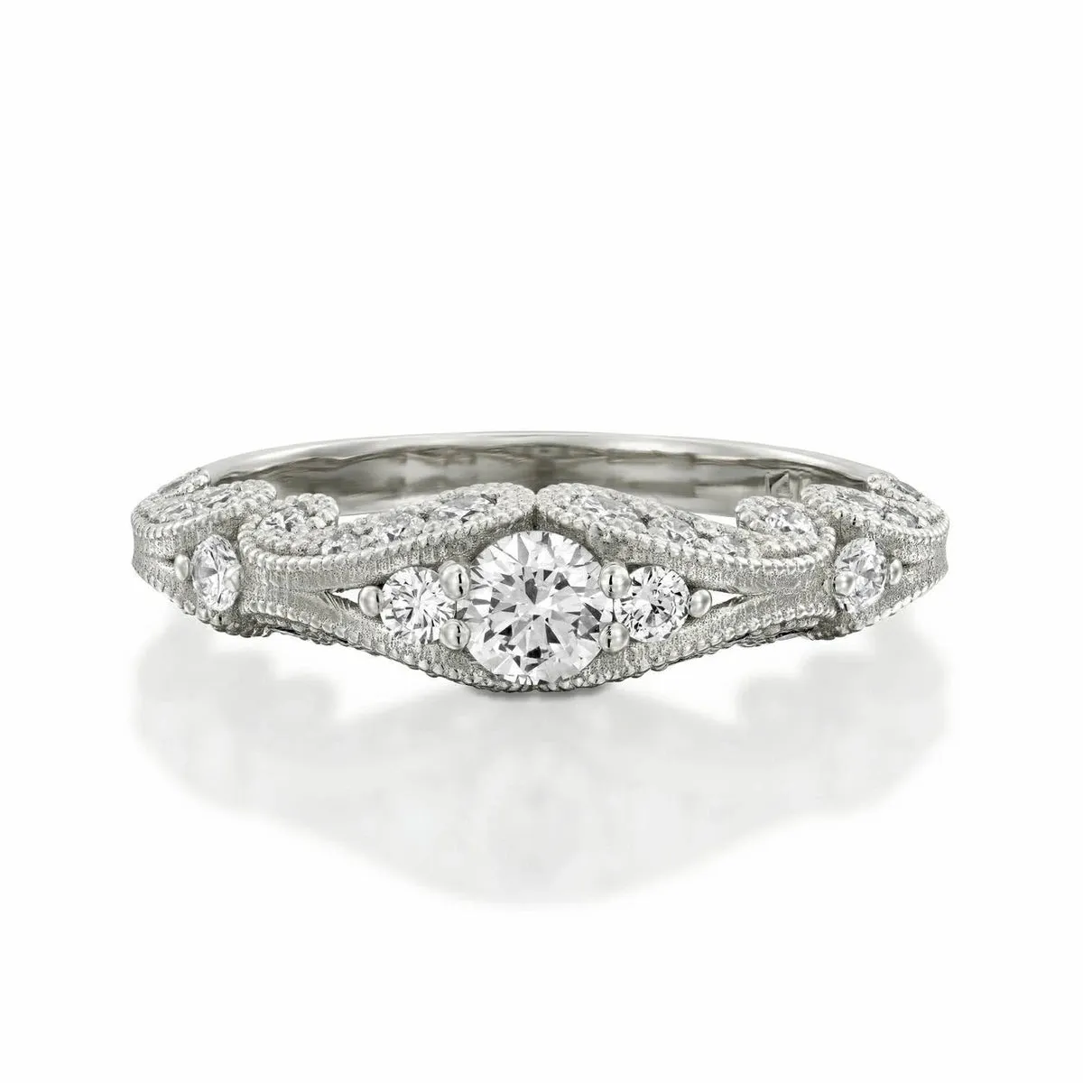 Filigree engagement ring-Art deco ring
