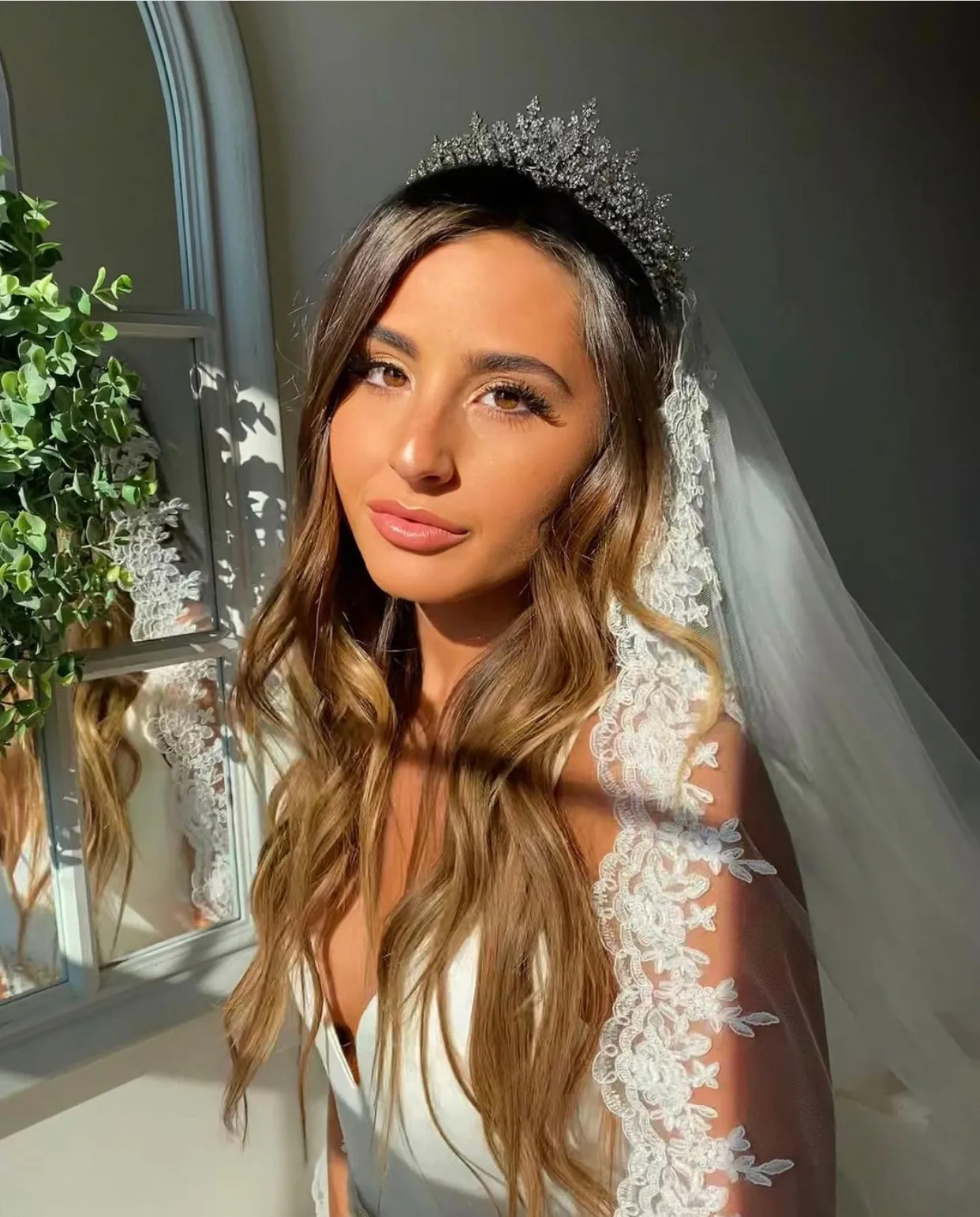 GEMNA Rose Gold Swarovski Luxurious Wedding Tiara 3D Luxury