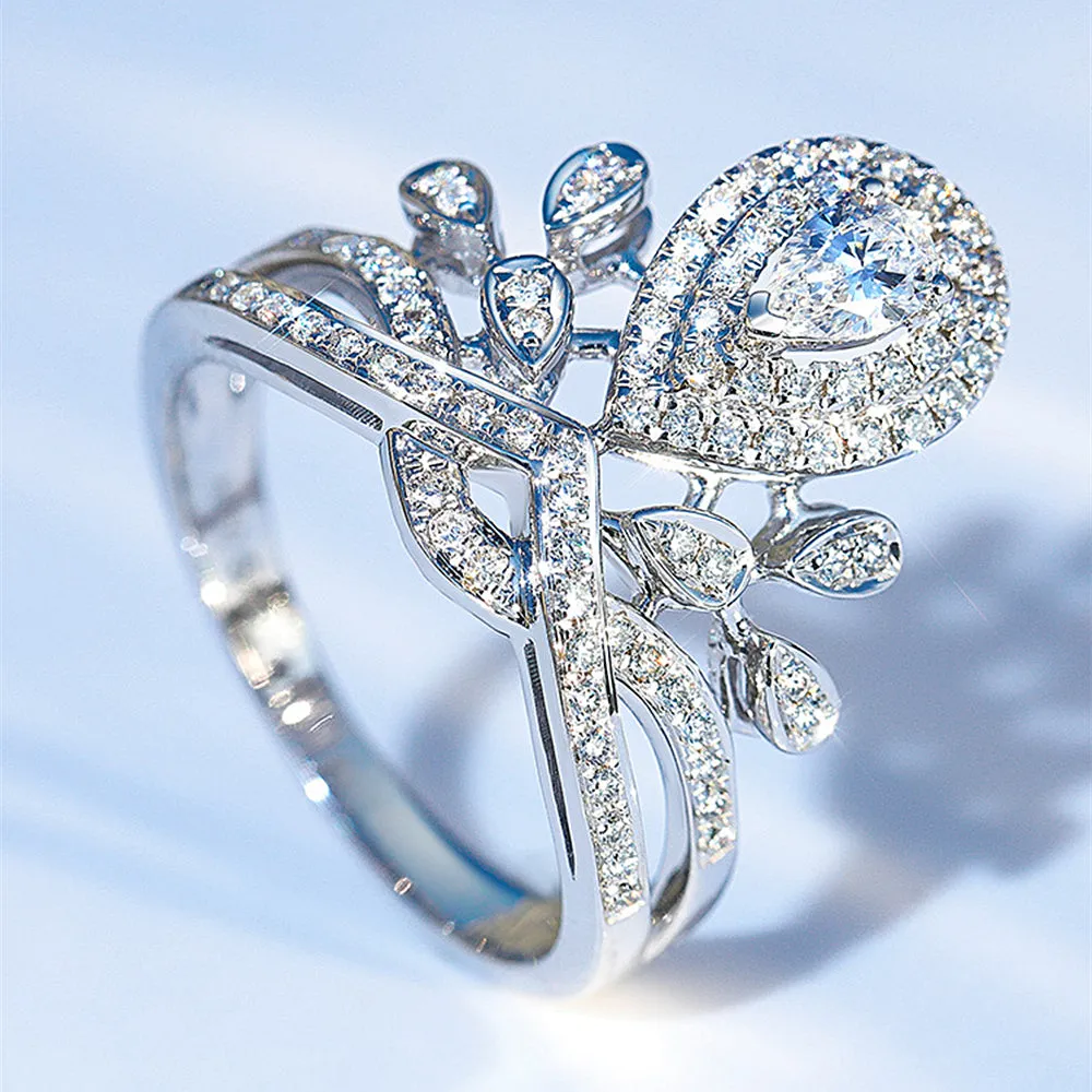 GIA Diamond Crown Tiara Design Engagement Ring